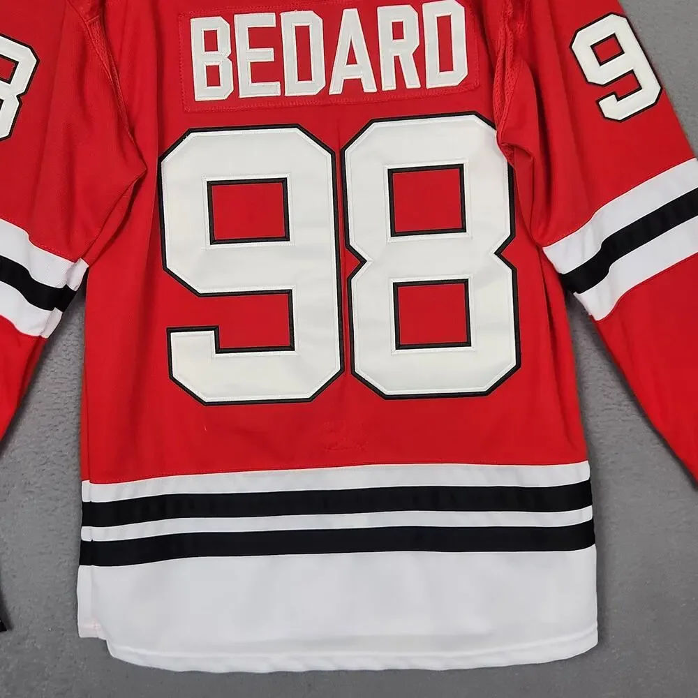 Chicago Blackhawks Hockey Jersey Mens Large Red NHL Connor Bedard 98 Adidas